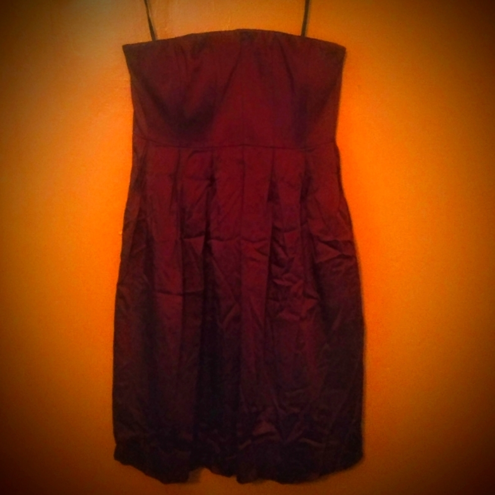 CALVIN KLEIN Women's Size 12 Red Strapless Midi Dress